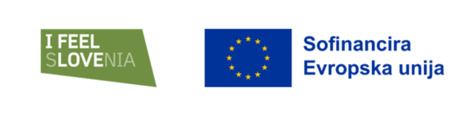 Logotip »I feel Slovenia« in Emblem EU z izjavo »Sofinancira Evropska unija«